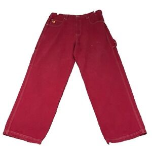 VTG PJ Marks‎ Baggy Red Distressed Loose Fit Hip Hop Carpenter Urban Fashion 36W